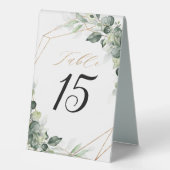 Plaque De Table Eucalyptus Verdure Rustique Mariage géométrique (Recto)