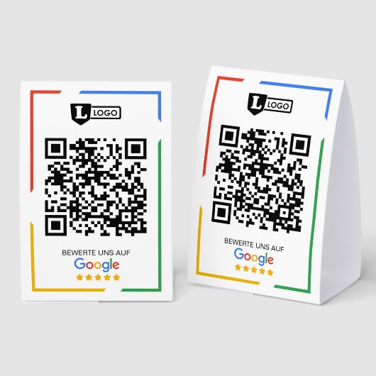 Plaque De Table Évaluation Google avec code QR (Recto/verso)