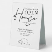 Plaque De Table Événement de maison ouverte de bienvenue Immobilie (Verso)