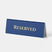 Plaque De Table Événement de restaurant réservé bleu or moderne pe (Verso)