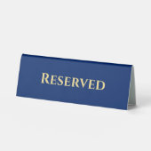Plaque De Table Événement de restaurant réservé bleu or moderne pe (Recto)