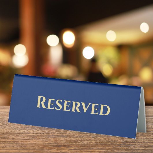 Plaque De Table Événement de restaurant réservé bleu or moderne pe