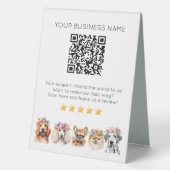Plaque De Table Examen du code QR de toilettage pour chiens YELP (Recto)