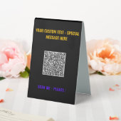 Plaque De Table Exemple de panneau de table avec code QR et texte (In SItu (Mariage))
