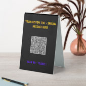 Plaque De Table Exemple de panneau de table avec code QR et texte (En SItu (Tableau))