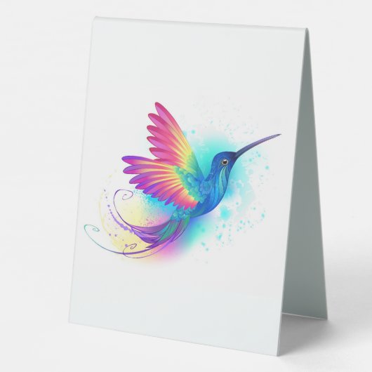 Plaque De Table Exotic Rainbow Hummingbird (Verso)