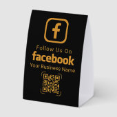 Plaque De Table Facebook Follow Us QR Code Business (Verso)