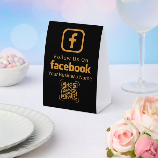 Plaque De Table Facebook Follow Us QR Code Business (Insitu (mariage))