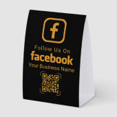 Plaque De Table Facebook Follow Us QR Code Business (Recto)