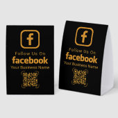 Plaque De Table Facebook Follow Us QR Code Business (Recto/verso)