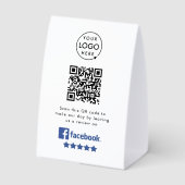 Plaque De Table Facebook Reviews Tabletop Sign | QR Table Tent (Verso)