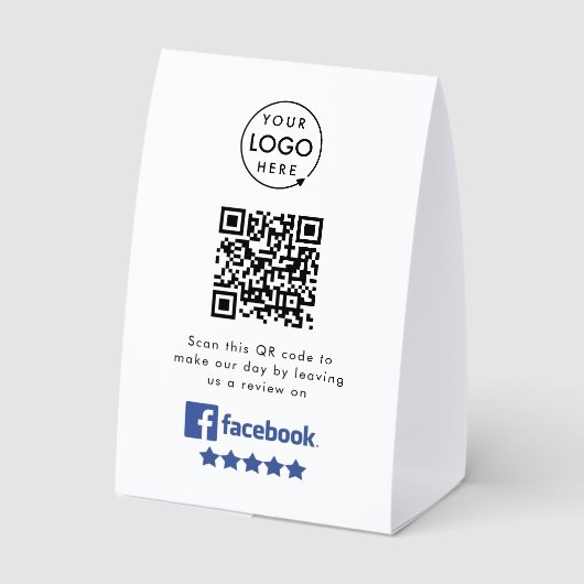 Plaque De Table Facebook Reviews Tabletop Sign | QR Table Tent (Verso)