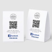 Plaque De Table Facebook Reviews Tabletop Sign | QR Table Tent (Recto/verso)
