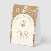 Plaque De Table Fall Autumn Boho Wildflower Wedding Table Number (Verso)