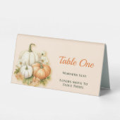 Plaque De Table Fall Autumn Pumpkins Table One Bunco Table Tent (Verso)