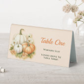 Plaque De Table Fall Autumn Pumpkins Table One Bunco Table Tent (En SItu (Tableau))
