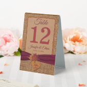 Plaque De Table Fall in Love Burlap, Feuilles, Burlap (In SItu (Mariage))