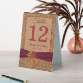 Plaque De Table Fall in Love Burlap, Feuilles, Burlap (En SItu (Tableau))