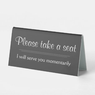 Plaque De Table Fancy "S'il vous plaît prenez place"