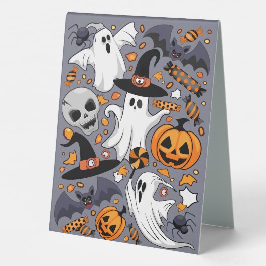 Plaque De Table Fantômes Monstres mignons Éffrayants et Déplaisant (Verso)