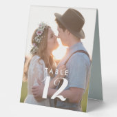 Plaque De Table Farmhouse Photo Mariage Réception Numéro de table (Recto)