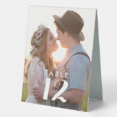 Plaque De Table Farmhouse Photo Mariage Réception Numéro de table (Verso)
