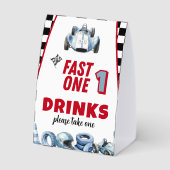 Plaque De Table Fast One 1er anniversaire Garçon Voiture de course (Verso)