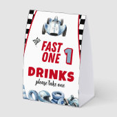 Plaque De Table Fast One 1er anniversaire Garçon Voiture de course (Recto)