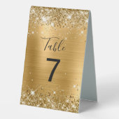 Plaque De Table Faux Glittery Gold Foil Numéro Mariage (Verso)