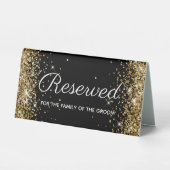 Plaque De Table Faux Gold Parties scintillant Noir Réservé (Recto)