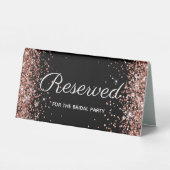 Plaque De Table Faux Rose Gold Parties scintillant Noir Réservé (Verso)