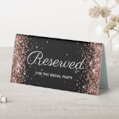 Plaque De Table Faux Rose Gold Parties scintillant Noir Réservé (En SItu (Tableau))