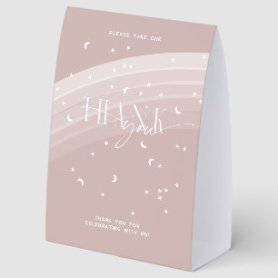 Plaque De Table Faveur de Baby Shower Moderne Rose en Étoile de Pl