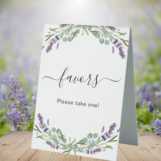 Plaque De Table Faveur de fête lavande violette florale eucalyptus