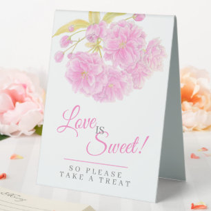 Plaque De Table Faveur sucrée de bar à bonbons de mariage de fleur