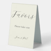 Plaque De Table Faveurs de mariage écriture stylisée couleur ivoir (Recto)