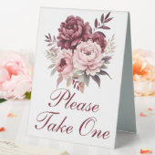 Plaque De Table Faveurs de mariage florales aquarelles de paeonies (In SItu (Mariage))