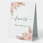 Plaque De Table Faveurs florales de rose de pampa rose (Recto)