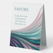Plaque De Table Faveurs Signé-Soie Sarcelle & Blush (Verso)