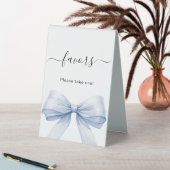 Plaque De Table Favor signer un nœud bleu blanc (En SItu (Tableau))