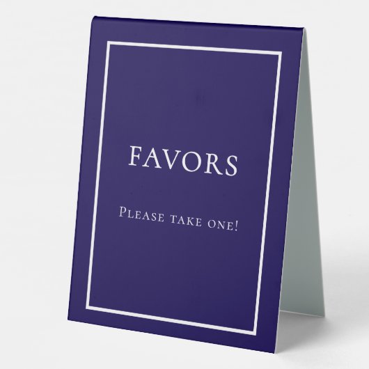 Plaque De Table Favorise la fête bleue blanche (Verso)