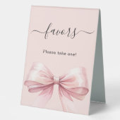 Plaque De Table Favoriser le nœud papillon rose (Recto)