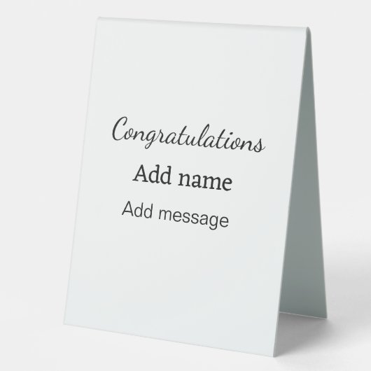 Plaque De Table Félicitations ajouter un message de nom simple dip (Recto)