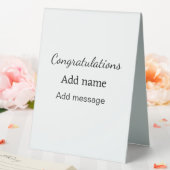 Plaque De Table Félicitations ajouter un message de nom simple dip (In SItu (Mariage))