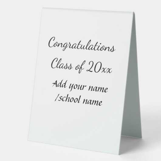 Plaque De Table Félicitations classe d'ajouter le nom d'année scol (Recto)