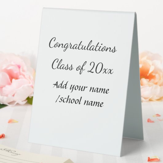 Plaque De Table Félicitations classe d'ajouter le nom d'année scol (In SItu (Mariage))