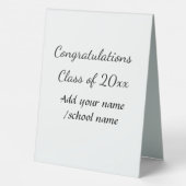 Plaque De Table Félicitations classe d'ajouter le nom d'année scol (Verso)