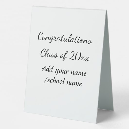 Plaque De Table Félicitations classe d'ajouter le nom d'année scol (Verso)