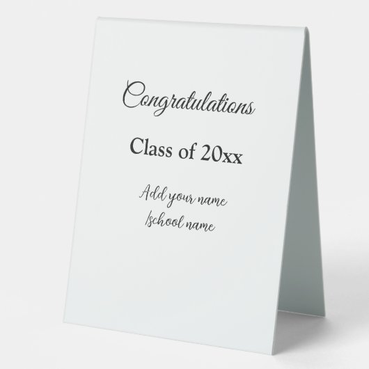 Plaque De Table Félicitations de graduation simples clas d'ajout m (Recto)