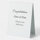 Plaque De Table Félicitations de graduation simples clas d'ajout m (Verso)